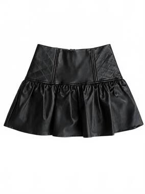 NEW IF SO kids quilted mini skirt in black